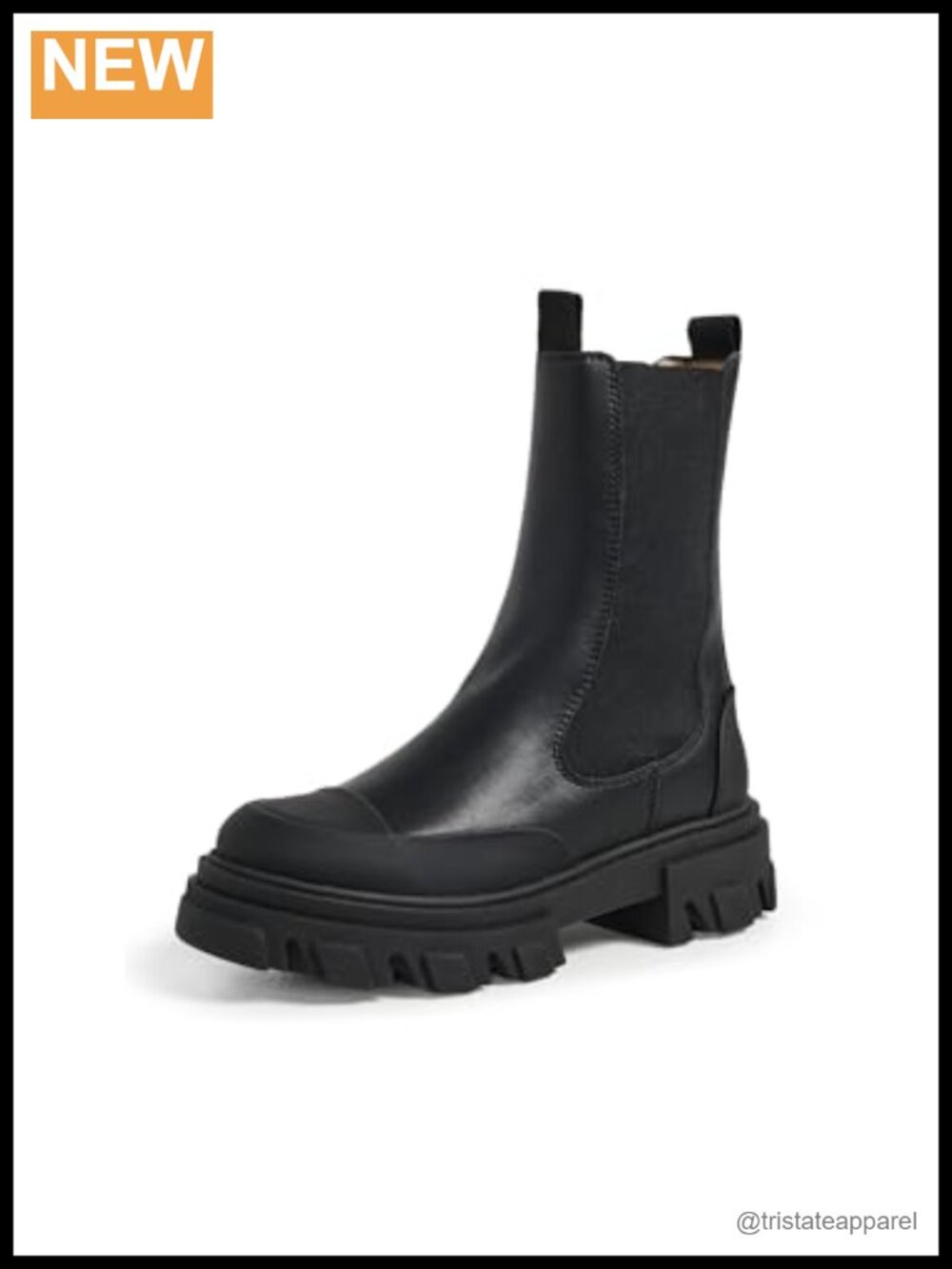 Faux Leather Mid-Calf Chelsea Boots Chunky Block Heel